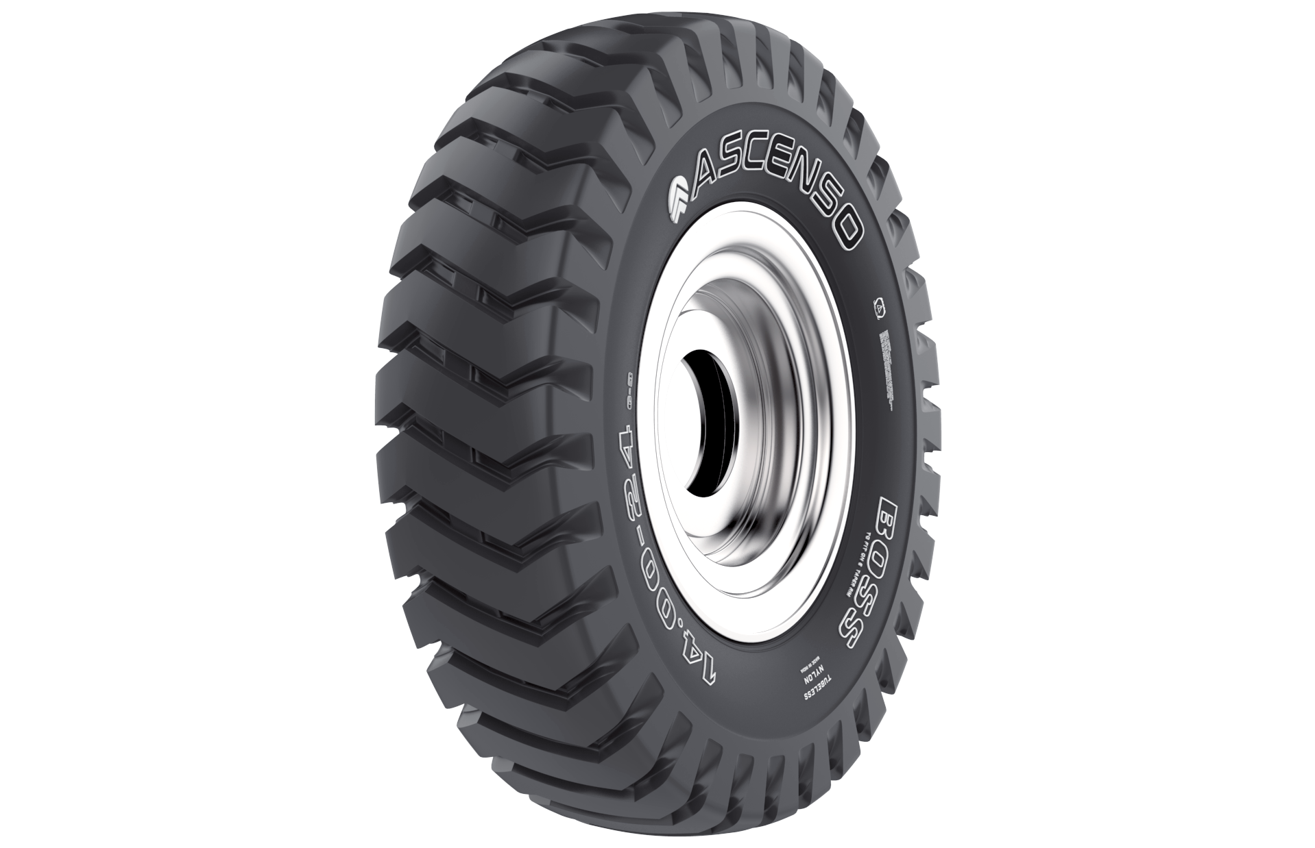 ยางรถฟาร์ม ยี่ห้อ Ascenso BOSS TG 60 14.00-24 16PR T/L Earth Mover&Grader Tyre ยางรถตัก และเกรดเดอร์ (ผ้าใบ) (ไม่รวมค่าขนส่ง) - ชัยโชติรวมยาง